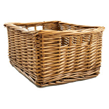Arthur Cameron - Rectangular Wicker Storage Basket with Handles - 29 x 25 x 15 cm - Small Wicker Basket, Bathroom Storage Organiser, Bedroom Storage