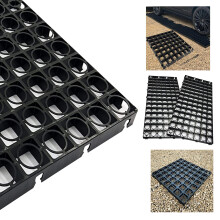 Pluto Packaging Outdoor Gravel Protector Greenhouse Shed Base Path Black Plastic Paving Driveway Grid (16 Grids)