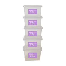 Wham Plastic Storage Boxes With Lids Home Office Stackable Nestable Container Box, 25L Easy fit Underbed Protective Storage Box, 42.5 x 33 x 25.5 cm -