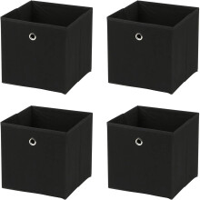 Greenfields Pack of 4 Large Square Foldable Storage Cube Organisers - Collapsible Canvas Fabric Cube Boxes - Living Rooms, Bedrooms, Nursery, Office,