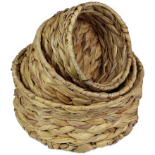 Small Water Hyacinth round baskets for storage Natural colour wicker basket shelves open. Decorative gift box Small bathroom mini tray makeup bathroom