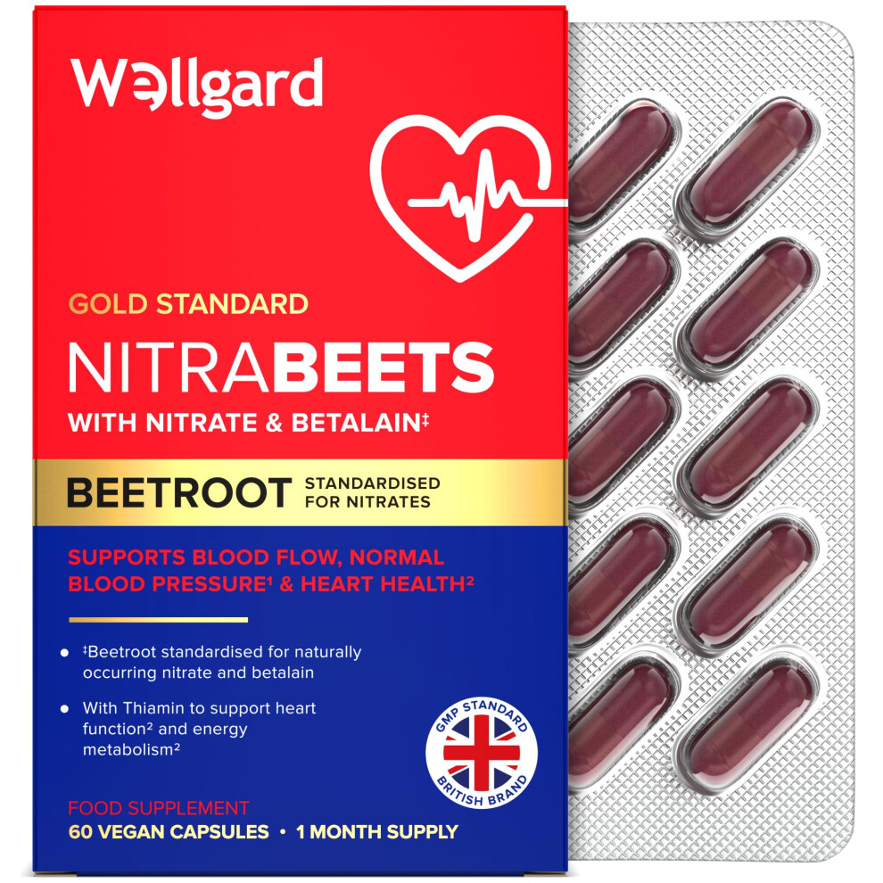 Wellgard Beetroot Capsules ? Vegan High Strength Beetroot Supplement, Nitric Oxide, 60 Capsules