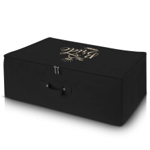 Wedcova UK Personalised Wedding Dress Storage Box Breathable Fabric Bridal Dress Clothes Storage Travel Box with 10 Acid Free Tissue Papers (Black,