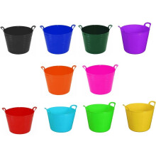 3 x 42 LITRE FLEXI BASKET -LARGE TUB -GARDEN -CONTAINER -FLEXIBLE STORAGE BUCKET - RANDOM COLOUR ASSIGNED