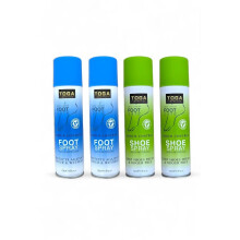 Toga odour Control Shoe & Foot antibacterial deodorant Spray 150ml per can (PACK OF 4) 2 cans of Shoe spray and 2 cans of Anti Smell Foot odor spray -