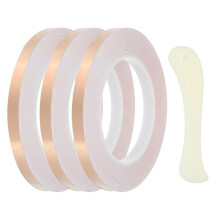 36 Yard 3/8 Inch Copper Foil Tape, 3 Roll Copper Tape Single-Sided Conductive Stained Glass Foil Tool for Stained Tools