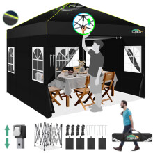 COBIZI Gazebo 3 x 3 m Waterproof Stable Winterproof Folding Gazebo Party Tent Garden Gazebo Pop Up Gazebo Folding Tent with 4 Side Ventilation
