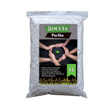 Roccia Perlite for Plants ? Perlite for Plants, 2-5mm Particle Size, Indoor Potting Mix Additive, Enhances Aeration, Supports Rooting (1-Litre)