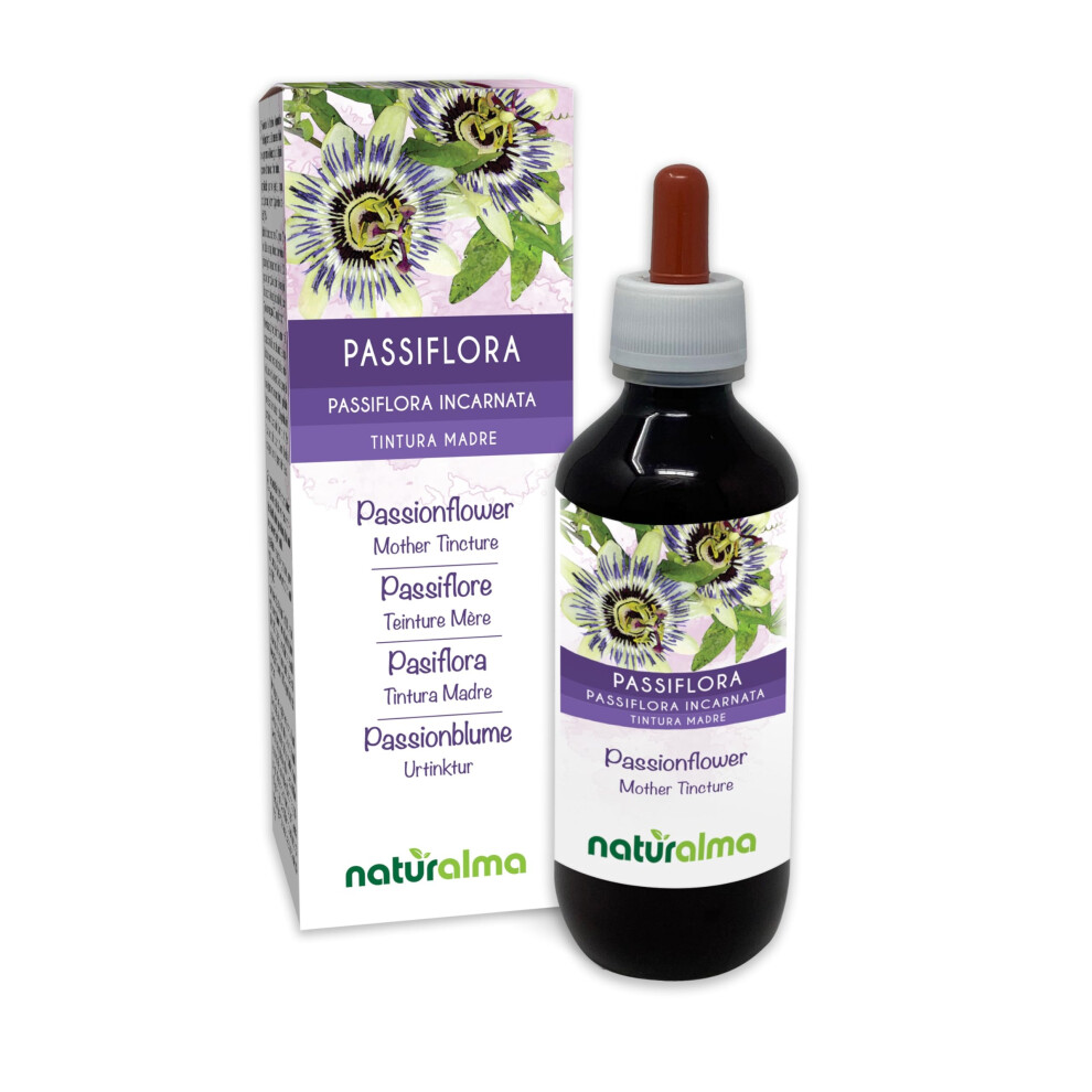 Naturalma Passionflower (Passiflora Incarnata) Herb With Flowers Alcohol-Free Mother Tincture - Liquid Extract Drops 200 Ml - Food Supplement - Vegan
