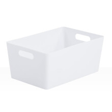 Muddy Hands Pack of 2 Small Deep Plastic Storage Baskets with Handles ? Rectangular Storage Boxes, Heavy Duty Organiser for Kitchen, Bathroom, Bedroom