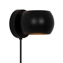 Nordlux Belir Indoor Wall Light Black Metal G9 Adjustable Head - Bedroom, Bedside, Living Room Plug in or Mains Powered, IP20