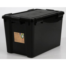 Solent Plastics 1 x 70 Litre Extra Large Weathertight Airtight Black Plastic Damp Area Dry Storage Box! 59cm x 39cm x 38cm - Hermetically Sealed