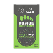 No Sweat Foot And Shoe Odour Eliminator - Lasts Up To 60 Days With One Single Use - Suitable Care For Athlete's Foot- Neutralise Bad Odours-1 Box X10