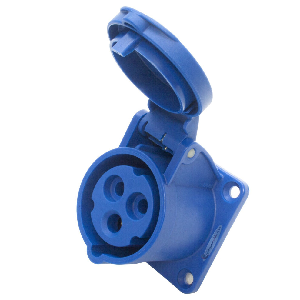 16Amp 230V 2P+E Ip44 Straight Flush Mounting Panel Female Socket Outlet. Pce (313-6F6) 9003399043536