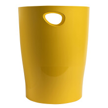 Exacompta - Ref. 45302D - 1 waste paper basket with ECOBIN BeeBlue handles in PP - large capacity 15 liters - dimensions 26.3 x 26.3 x 33.5 cm - for