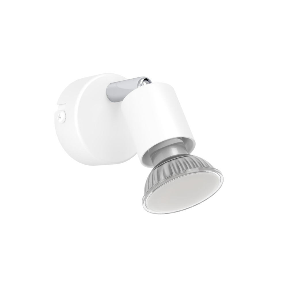 Eglo Indoor Wall Lamp Stecci-E, Fixture With Flexible Spot, Bedroom Ing For Reading, Steel And Plastic, Gu10 Socket Light/White