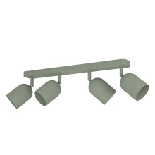 Eglo Spotlight bar Tilston, Light Fitting with 4 Flexible Spots, Ceiling lamp for Living Room and Bedroom, Dark Green Steel, E14 Socket