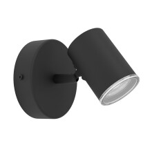Eglo Bedside wall Light Consuma 1, Bathroom lamp with Adjustable spot Light, Reading lamp, Bedroom and Living Room Lighting, Black Steel, GU10 Socket,