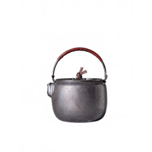 Handgemaakte theepot van 99,9% puur zilver - elegant ontwerp uit één stuk voor kokend water