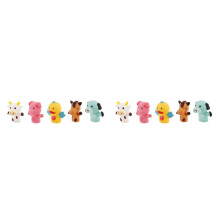 2X Vingerpoppetjes voor Kinderen en Baby's 5 Boerderijdieren BPA PVC Badspeelgoed Handpoppen Poppenset Vroeg Educatief Speelgoed (C)