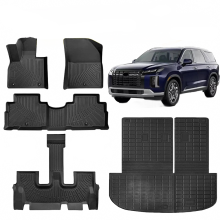 Hyundai Palisade 2022-2024 All-Weather TPE Vloermatten & 3D Kofferbakmatten met Rugleuningbeschermer Accessoires