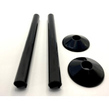 Black Radiator Pipe Covers 2 Pk 200mm L 15mm Pipe