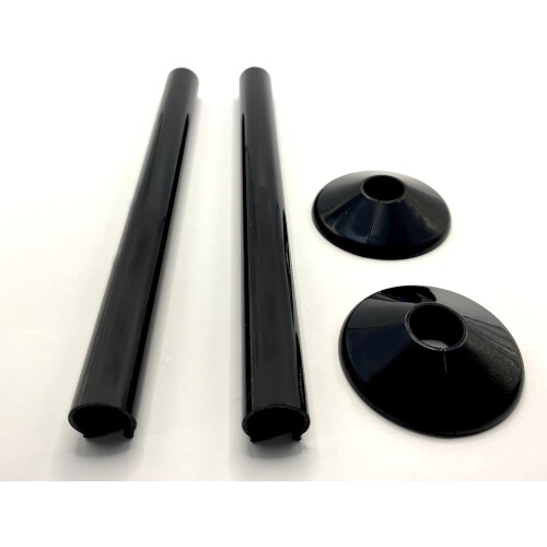 Black Radiator Pipe Covers 2 Pk 200mm L 15mm Pipe