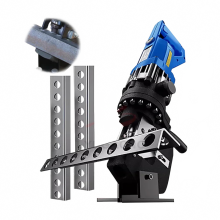 Draagbare multifunctionele elektrische hydraulische ponsmachine - C-type staal met afgeschuinde en afgeronde hoeken, 5 cm beweegbaar ontwerp