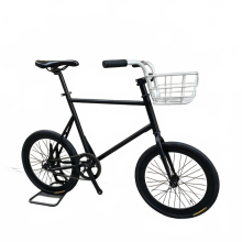 20 Meisjes BMX Fixed Gear Fiets met Mand - Carbon Stalen Frame, Single Speed, V-Brakes