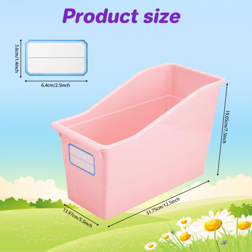 Tsudoku 6 Pcs Plastic Storage Boxes, Files Book Bins for Classroom Multiple Colors Storage Baskets, Storage Boxes 1