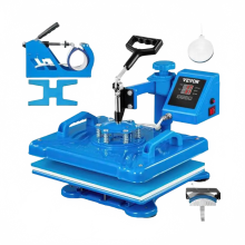 Vielseitige 5-in-1-Transferpresse mit 30 x 38 cm großer Platte für T-Shirts, Kappen, Tassen, Teller und Schuhe – Sublimations- und Schwenkfunktion