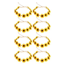 8X Floral Autumn Sunflower Crown Hair Accessories Bridal Tiara Holiday Hair with Sunflower Hair Accessories