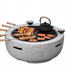 Multifunctionele vuurkorf van ijzer voor buiten: BBQ-houtskoolbrander en winterverwarming voor recreatieplaatsen