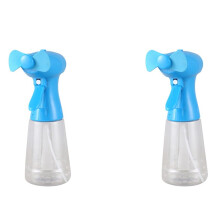 2X Fan with Water Spray Misting Fan Handheld - Misting Fan with Mist As Battery Operated Fan Water Bottle Sprayer(300Ml)
