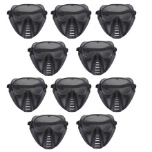 10X Mascara de Proteccion Airsoft Paintball Negro Nuevo