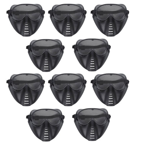10X Mask Airsoft Protective Mask Paintball Black New