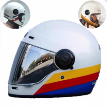 Vintage integraal motorhelm - Retro Moto-ontwerp voor mannen en vrouwen, I voor motorrijden en motorcross
