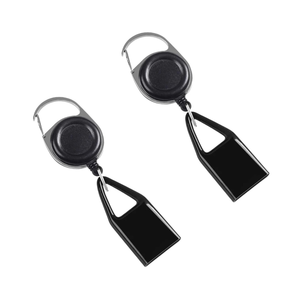 Retractable Lighter Holder and Lighter Leash Clip for Belt, AntiLoss Zinc Alloy Keychain, 2 Pack