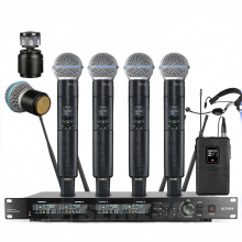 ULX SD4 SLXD2 Professionele UHF Draadloze Microfoon – 4-kanaals Metalen Dynamische Handheld voor Feesten, Karaoke en Kerkevenementen