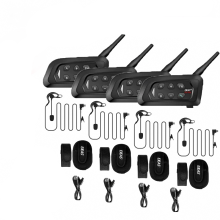 EJEAS V4C Plus Bluetooth 5.1 Gegensprechanlage – Wasserdichtes Headset für 4 Personen mit FM-Radio, Schutzart IP65, Reichweite 1200 m