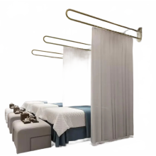 Elegante Tieyi U- en L-vormige scheidingsgordijnen voor therapiebedden met duurzame stang voor schoonheidssalons