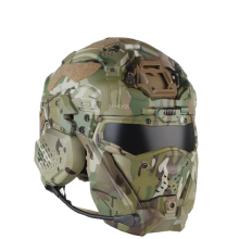 Taktischer Helm mit zwei Linsen und integrierten Kopfhörern – Rundumschutz für Airsoft, Jagd und Paintball