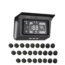 Op zonne-energie werkende TPMS voor 18 wielen: externe sensor van 188 psi voor aanhangers, bussen en vrachtwagens
