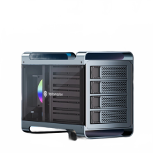 Yottamaster 4-Bay RAID-Gehäuse für externe Festplatten mit RGB-Lüfter, unterstützt 2,5/3,5-Zoll-SATA-SSDs, 64 TB Speicherkapazität