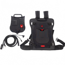 Snel te demonteren V-Mount/B-Mount batterijrugzak met XLR 3-pins voedingsuitgang en vaste handgreepplaat voor ARRI Alexa35-camera