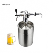 5L roestvrijstalen mini-vat biertapset met verstelbare kraan en ontschuimer voor thuisbrouwen