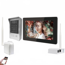Jeatone 7-inch draadloze video-intercom met twee wifi-boxen - AHD 720p cameradeurbel en IP-beveiliging