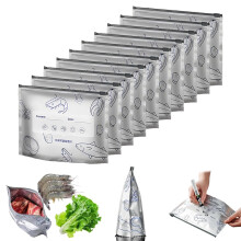 Reusable Aluminum Foil Ziplock Bags 10PCS Large – Airtight Stand Up Freezer Food Storage for Meat Fruit Vegetable