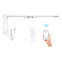 Tuya WiFi Smart Gordijnmotor Railsysteem, 2,1 m - Spraakgestuurd met Alexa & Google Assistant-integratie