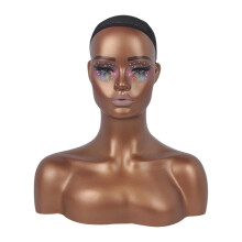 Mannequin Head with Shoulders for Wigs and Accessories, Realistic Makeup Finish, Sturdy Stand